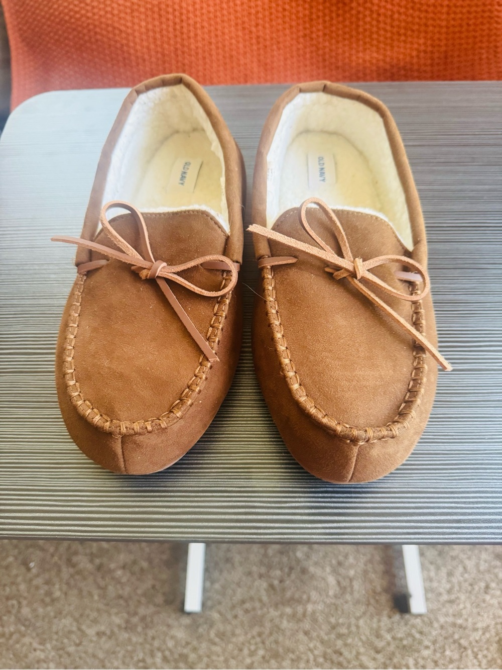 Old Navy Brown Suede Moccasin Slippers with Bow